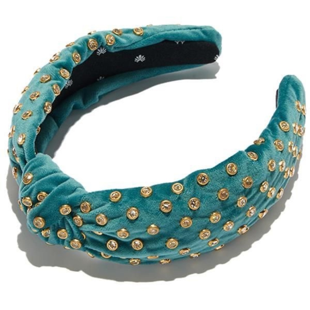 Lele Sadoughi EMERALD VELVET CRYSTAL HEADBAND - never been worn